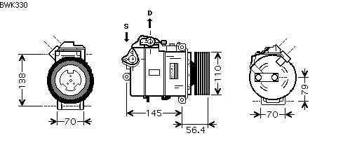 Compressor, air conditioning BWK330