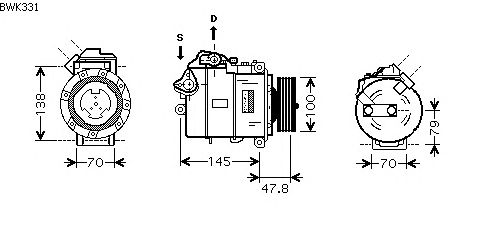 Compresor, aire acondicionado BWK331