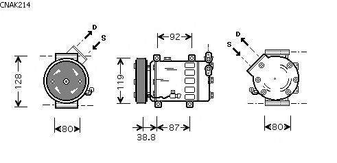 Compressor, ar condicionado CNAK214