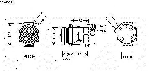 Compressor, ar condicionado CNAK238