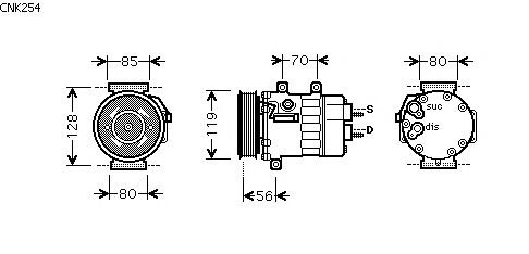 Kompressori, ilmastointilaite CNK254