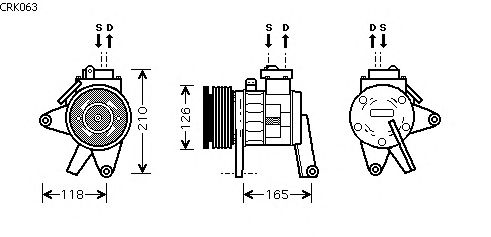 Compressor, ar condicionado CRK063