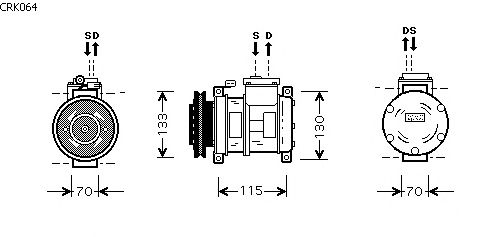 Kompressori, ilmastointilaite CRK064
