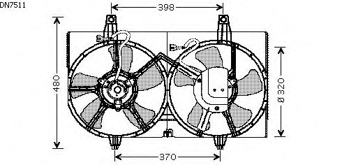Вентилятор, охлаждение двигателя DN7511