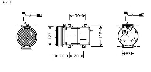 Compresor, aire acondicionado FDK281