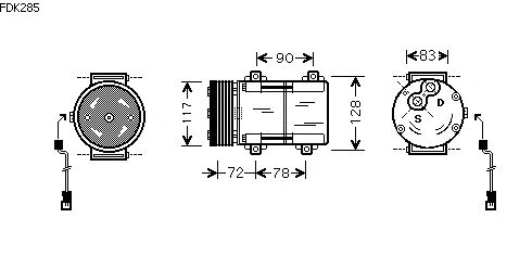 Kompressor, klimatanläggning FDK285