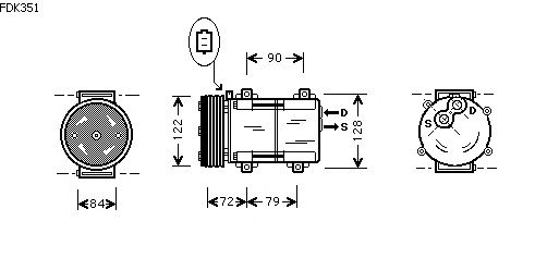 Kompressor, klimaanlegg FDK351