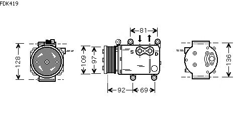 Compresor, aire acondicionado FDK419