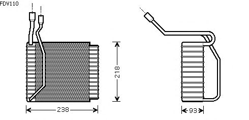 Evaporator, air conditioning FDV110