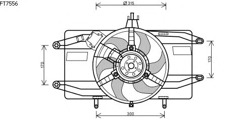 Вентилятор, охлаждение двигателя FT7556