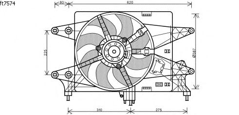 Ventilateur, refroidissement du moteur FT7574