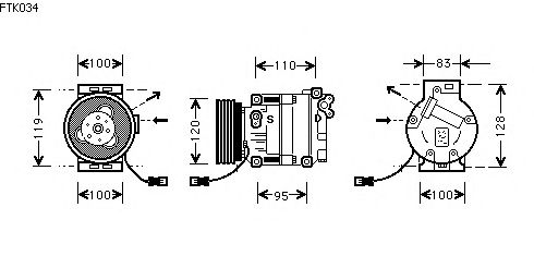 Compressor, ar condicionado FTK034