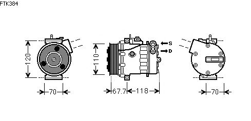 Compressor, ar condicionado FTK384
