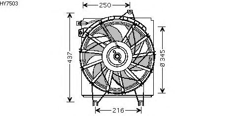 Вентилятор, охлаждение двигателя HY7503