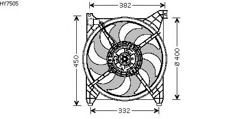 Вентилятор, охлаждение двигателя HY7505