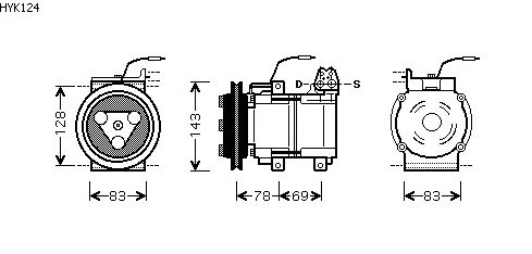 Compressor, ar condicionado HYK124