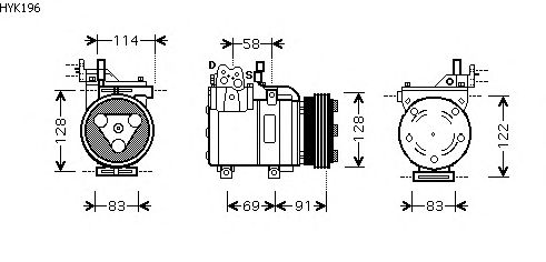 Compressor, airconditioning HYK196