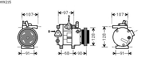 Kompressori, ilmastointilaite HYK215