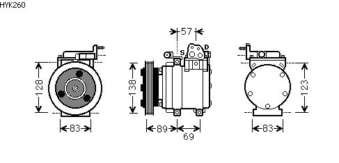 Compressor, airconditioning HYK260