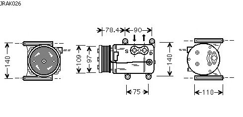 Compressor, ar condicionado JRAK026