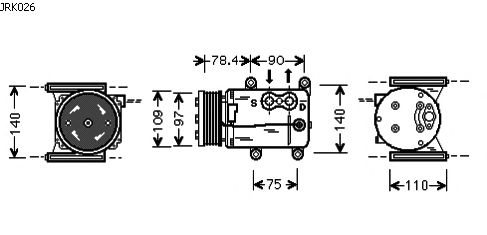 Compressor, ar condicionado JRK026