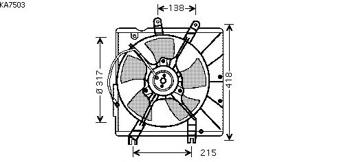 Вентилятор, охлаждение двигателя KA7503