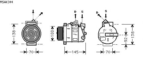 Compressor, air conditioning MSAK344