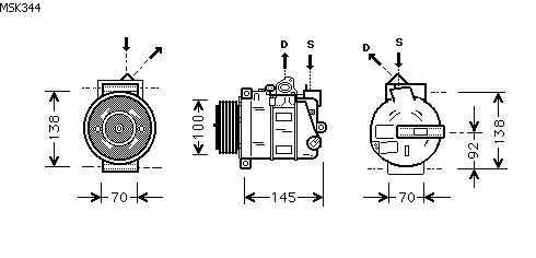 Compressor, ar condicionado MSK344
