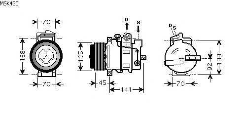 Compressor, ar condicionado MSK430