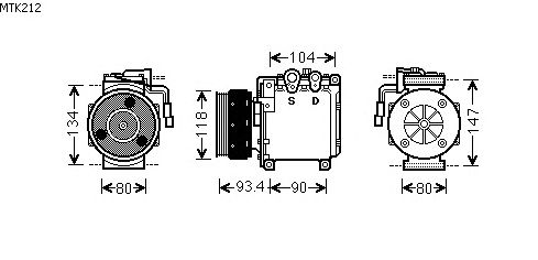 Compressor, ar condicionado MTK212