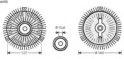 Koppeling, radiateurventilator OLC555