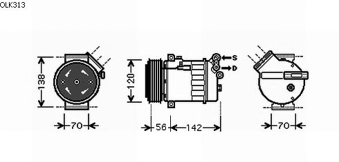 Compressor, airconditioning OLK313