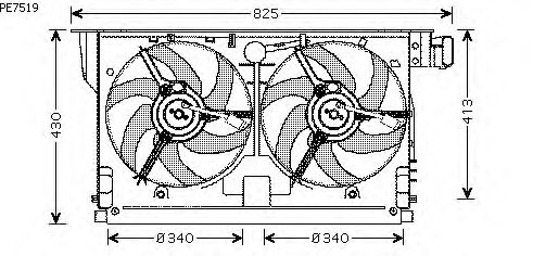Вентилятор, охлаждение двигателя PE7519