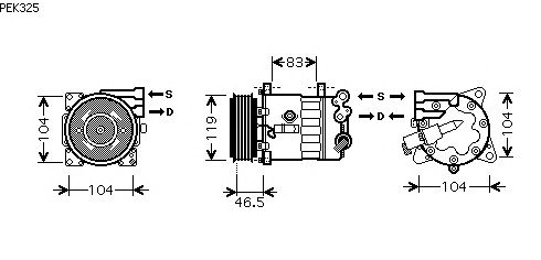 Compressor, air conditioning PEK325