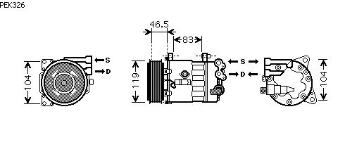 Compressor, airconditioning PEK326