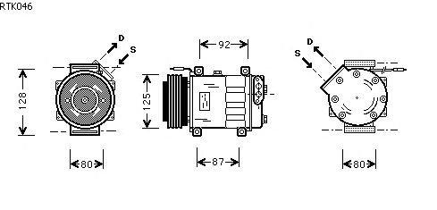 Compresor, aire acondicionado RTK046