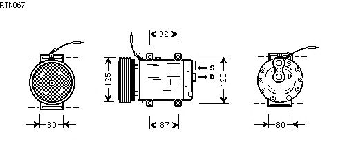 Compresor, aire acondicionado RTK067