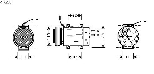 Compresor, aire acondicionado RTK283