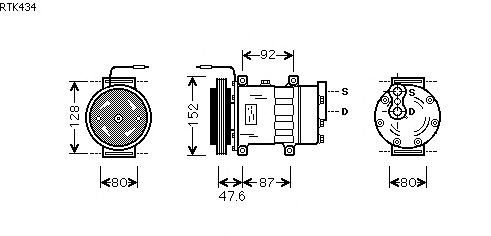 Compresor, aire acondicionado RTK434