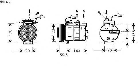 Compressor, airconditioning SBK065