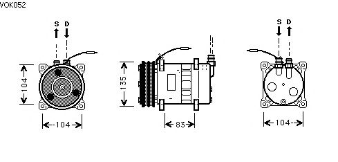 Compressor, ar condicionado VOK052