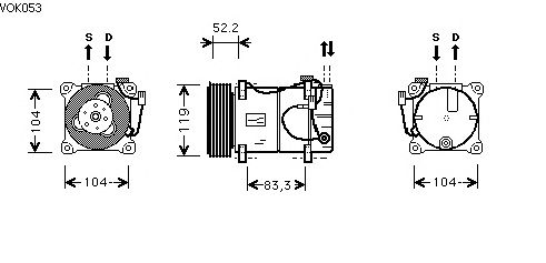 Kompressor, Klimaanlage VOK053