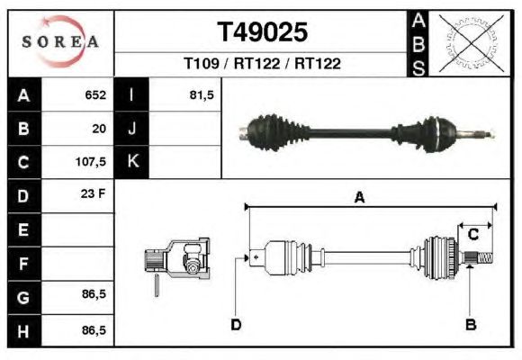 Veio de transmissão T49025