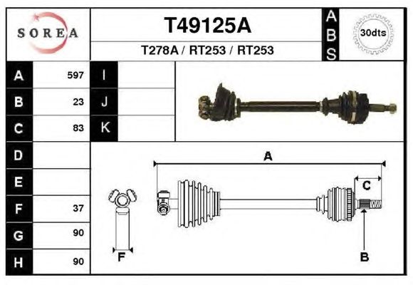 Árbol de transmisión T49125A