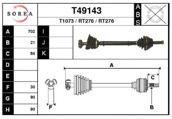 Arbre de transmission T49143