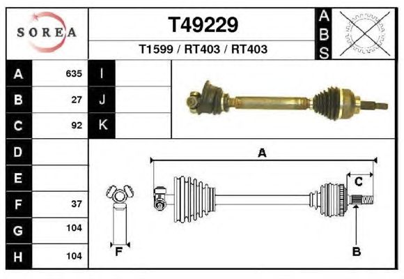 Arbre de transmission T49229