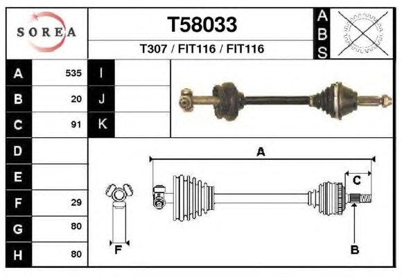 Veio de transmissão T58033