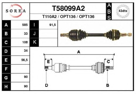 Arbre de transmission T58099A2