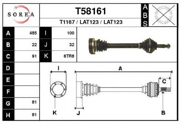 Aandrijfas T58161
