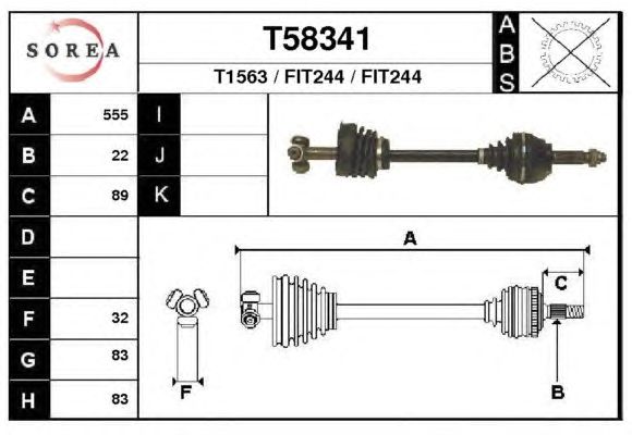 Arbre de transmission T58341